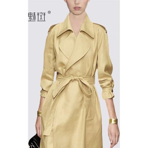 Charm spot foreign style small fragrance medium and long windbreaker coat 2021 autumn new womens dress slim coat