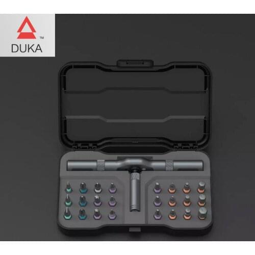 Original DUKA Screwdriver 24 in 1 Multi-purpose Ratchet Wrench Screwdriver S2 Magnetic Bits Tools Set DIY Household Repair Tool