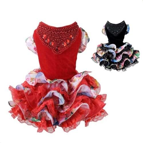 Autumn Winter Luxury Pet Dog Dresses for Small Dogs Princess Cat Skirt clothes Pet Wedding Dress Party Dress XS S M L XL