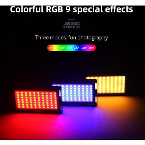 Manbily Selfie Light MFL-08 RGB LED Light 2500K-8500K Colorful Video Light Photography Lighting For DSLR Camera Youtube