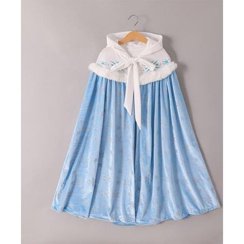 Princess Cloak for Girls Cosplay Cinderella Elsa Party Dress up Supply Rapunzel Snow White Belle Aurora Cosplay Accessory Cape