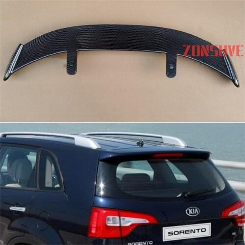 Use For KIA 2011-2014 Sorento ABS Plastic Carbon Fiber Look Hatchback SUV Roof Rear Wing Body Kit Accessories