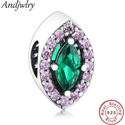 Fit Original Charms Bracelet 925 Sterling Silver Evil Eye Beads Green Zircon Charms DIY Jewelry Women Berloque