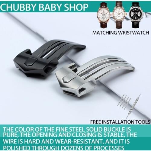 18 20mm Silver Color Stainless Steel Watch Band Deployment Clasp For Less 22mm Rubber Leather Strap Belt For Tag Heuer