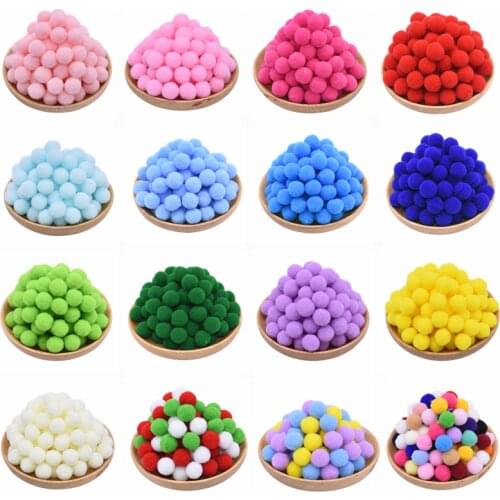100Pcs 15/20/25mm Fluffy Soft Pompom Balls Handmade Kids Toys Wedding Decoration DIY Pom Poms Felt Ball Sewing Craft Supplies 8z