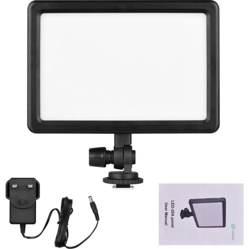 LED-25A 25W LED Fill Video Light Panel Photography Lamp 3200K-5600K Dimmable Brightness Portable Multi-functional Superbright