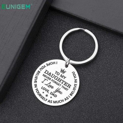 Inspirational Gifts Keychain To Daughter Birthday Christmas Present Encouragement Keyring To Girls From Mom Dad Family Pendant