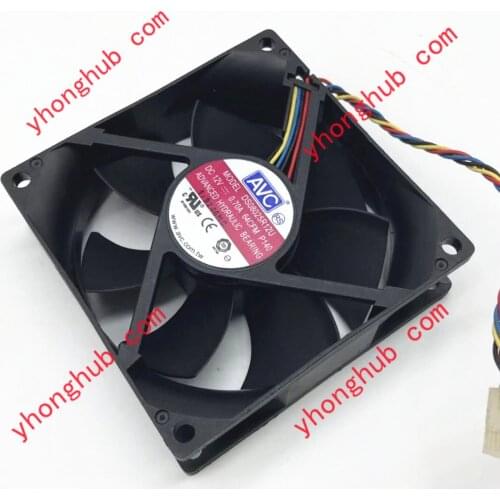 AVC DS08025R12U 64CFM P140 DC 12V 0.70A 80x80x25mm Server Cooling Fan
