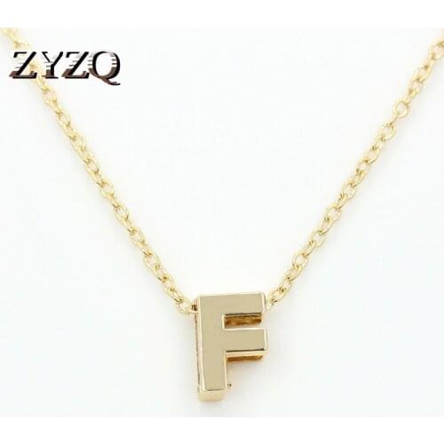 ZYZQ New Trendy Simple 26 Letter Necklaces For Women Special Birthday Gift Name Initial Letter A B Necklaces Wholesale Lots&Bulk
