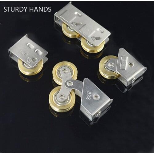 2pcs/lot Sliding Door Wheels Rollers Heavy Mute Bearing Rollers Stainless Steel Sliding Track Roller Pulley Furniture Hardware