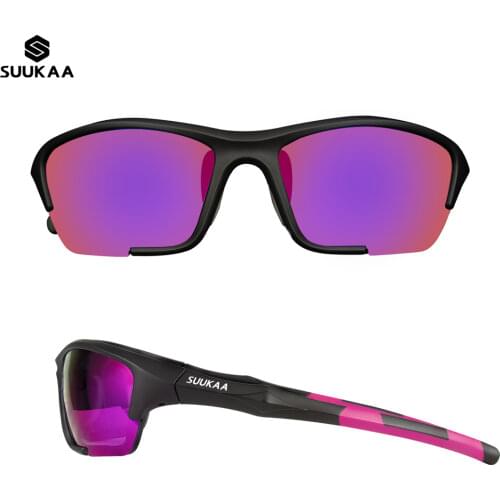 SUUKAA 2021 Polarized Cycling Glasses Mens Women Sports Polarized 3 Lens Cycling Sunglasses UV400 MTB Bicycle Baseball Goggles