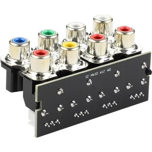 AIYIMA XH2.54MM AV Audio Lotus Socket RCA Pre-level Signal Adapter plate 8 holes Shielded cable
