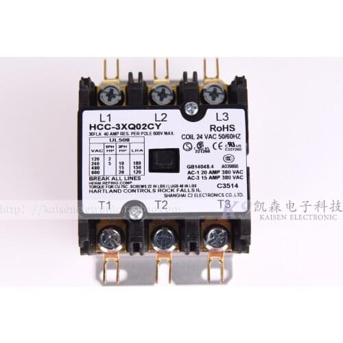 Free Shipping Supply High Quality Supply 24V 30A HCC-3XQ02CY Hartland Controls American three-phase AC contactor
