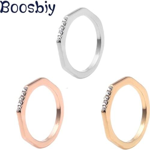 Boosbiy New Fashion Jewelry Finger Rings For Women Luxury Brand Geometric Shape Ring Party Wedding Engagement Ring Bijoux