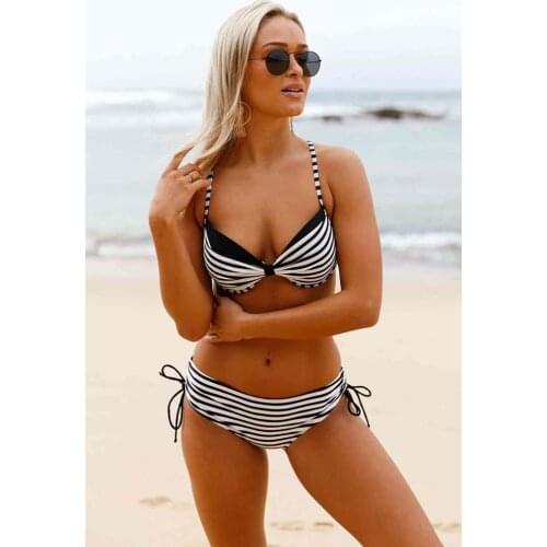 Angelsin Black White Padded Bikini Suit