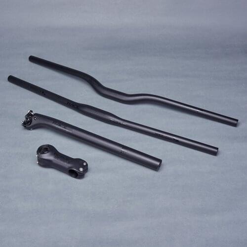 Race Face Next Black Matte Carbon Fibre Bicycle Bars Sets Rise or Flat Handlebar SeatPost Stem For Bike MTB Parts Glossy Logo