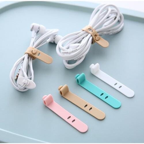 4 Pcs/lot Multipurpose Desktop Phone Cable Winder Earphone Clip Charger Organizer Management Wire Cord fixer Silicone Holder