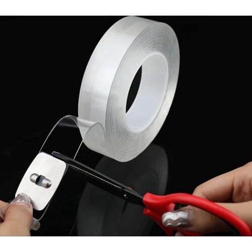 1/2/3/5m Double Side Nano Magic Tape Recycle Use Strong Adhesive Waterproof Transparent Super Fix Gel Grip Tape Home Improvement