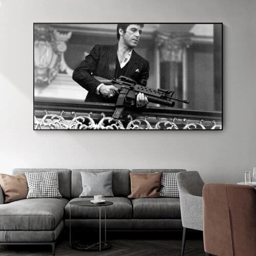Film priest Tony Montana black and white portrait canvas print poster canvas painting wall decoration painting