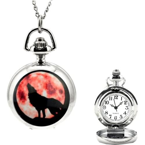 Classic Silver Quartz Pocket Watch Chain Necklace Vintage Pendant Clock Gift Necklace Fob Watches Jewelry Accessories
