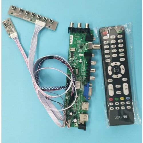 Kit For LTN116AT07-401 TV remote LVDS USB HDMI DVB-T DVB-T2 Signal controller board digital 1366X768 40pin VGA AV LED WLED 11.6"