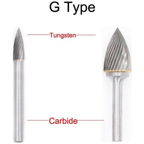 G1225M06 4322 12mm G1425M06 4323 14mm G1625M06 4324 16mm Cone Taper Head Tungsten G Single Groove Cut Grinding Rotary Rasp File