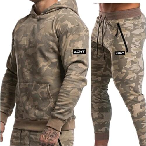 Men sporting suits mens fashion tracksuit men camouflage Hoodies + sweatpants Mens Sportwear Suit Hoodies Tracksuit brand Set
