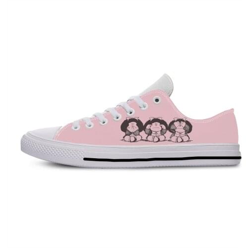 Anime Cartoon Manga Mafalda Cute Funny Fashion Casual Cloth Shoes Low Top Breathable Lightweight 3D Print Men Women Sneakers
