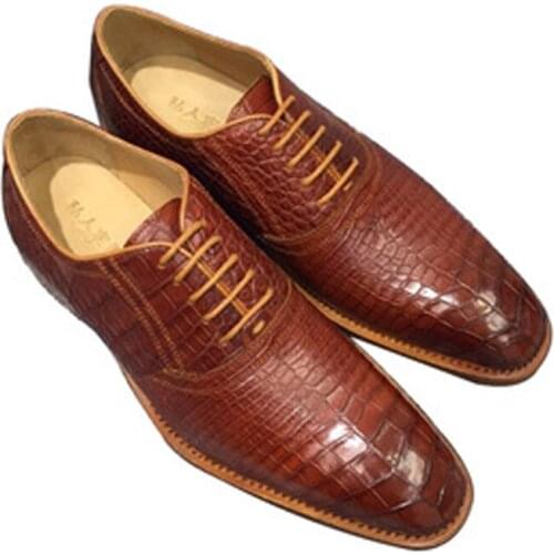 Shenzhen dae new arrival handmade men shoes Singapore water to dye crocodile men shoes Genuine crocodile leather Men shoes