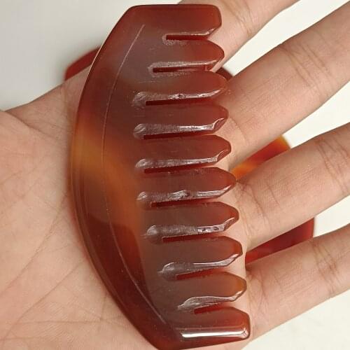 Natural Agate Hand Polished Crystal Healing Combs Various Massage Combs