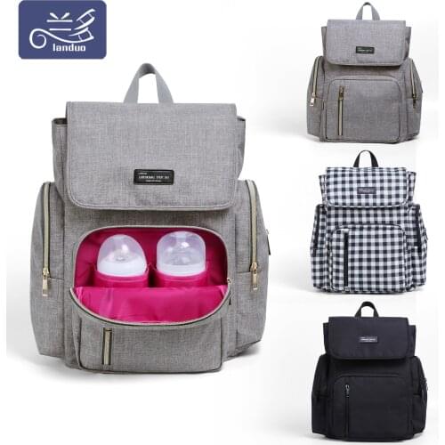Newest LAND Mommy Diaper Bags Mother Large Capacity Travel Nappy Backpacks Grid bags Convenient Baby Nursing Bags MPB81
