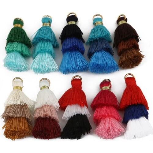 4Pcs/lot New Arrival 3 Layers Tassel Earrings Charm Bag Clothing Pendant Tassels for DIY Jewelry Making Findings Materials