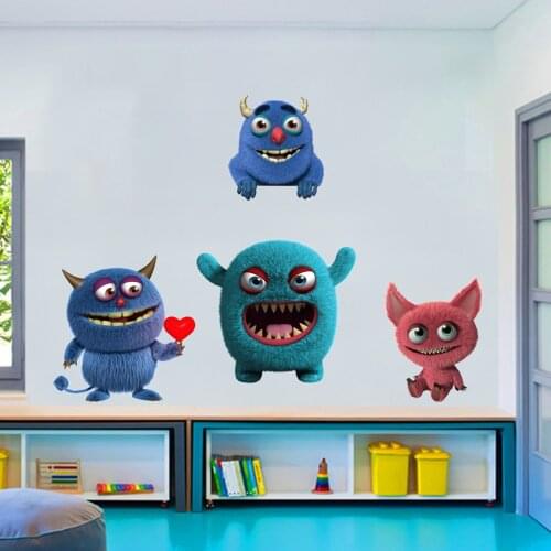New Design Home Fashion Cute PVC Four Ghost Animal Wall Stickers Waterproof Art Mural Party Decal Party Decoration Accessories