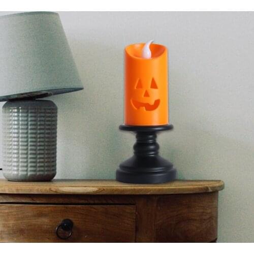 Portable Candlestick Candle LED Flameless Lights Flickering Bulb Battery Night Lights Plastic Lamp Halloween Lounge Decor Gift