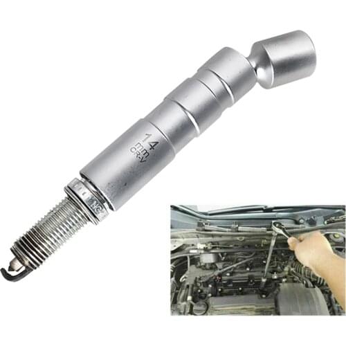 Swivel Magnetic Spark Plug Socket Steel 14mm 12-Point Thin Wall Socket 3/8" Drive Spark Plug Removal Tool For BMW Mini Nissan