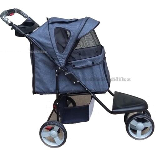 Lightweight Folding Large 3 Big Wheels Pet Stroller Pet Cat Dog Cart Outing Supplies Dog Carrier Dogs for 15kg dog