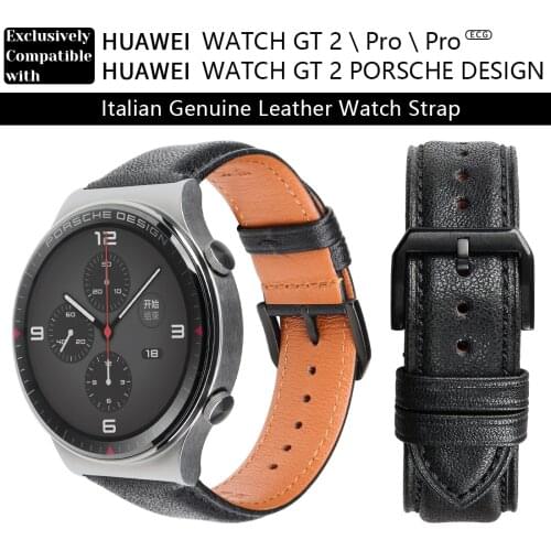 Genuine Leather Watch Straps For Huawei Watch gt 2/2e Band Quick Release For Men Women Stainless Steel Buckle