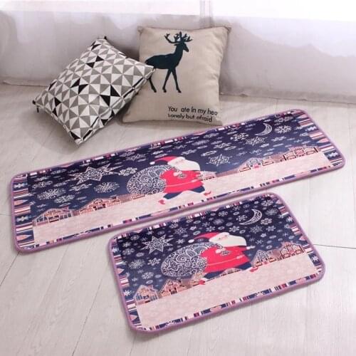 Christmas Classic Long Kitchen Mat Bathroom Carpet Home Entrance Doormat Absorbent Bedroom Living Room Floor Modern Life