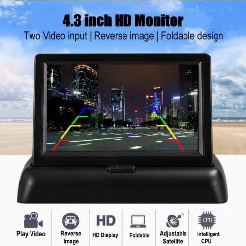 For SEAT Mii VW Up Skoda Citigo Foldable Car HD TFT LCD Monitor Screen Display / 4.3 inch / NTSC PAL Color TV System