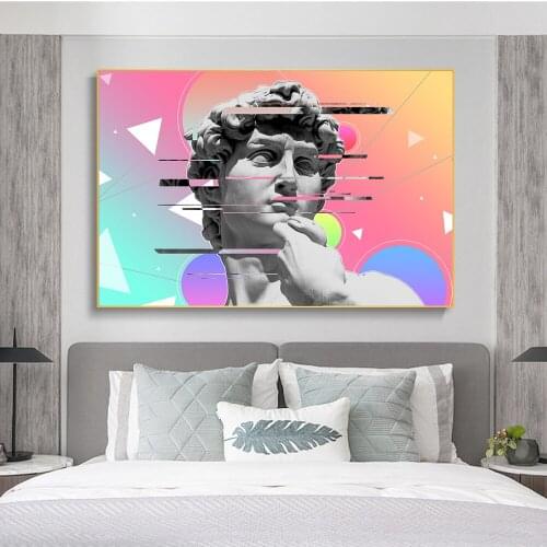 Vaporwave Sculpture of David Funny Art Canvas Posters and Prints Graffiti Art of David Wall Paintings Art Pictures Home Decor