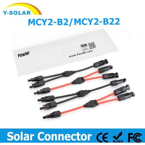 1 Pair 2pc Solar Connector IP67 Waterproof Y Branch PPO Plug Cable Connectors For Solar Panels And Photovoltaic Systems