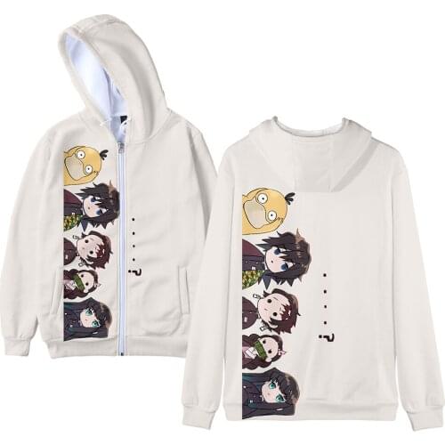 Anime Demon Slayer Hoodies Men Women long sleeve zipper Sweatshirt Demon Slayer Kimetsu no Yaiba Hoodie Mens Hoody Hip Hop Coats