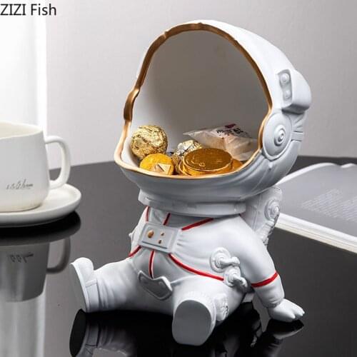 Creativity Astronaut Trays Decorative Fruits Basket Storage Tray Cosmonaut Character Resins Jewelry Dish Abstract Ornaments