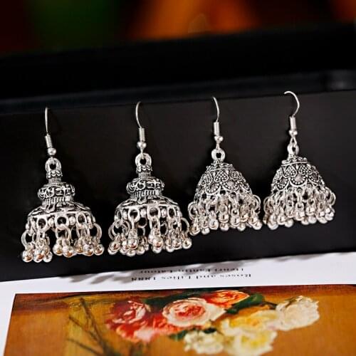 Bohemia Vintage Bells Earrings For Women 2020 Statement Ethnic Style Silver Color Drop Dangle Earrings
