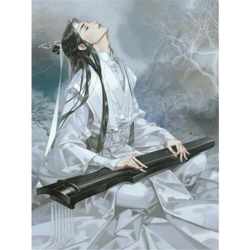 Mo Dao Zu Shi Printed Water-Soluble Canvas 11CT Cross-Stitch Patterns DIY Embroidery DMC Threads Knitting Handicraft Decor