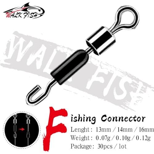 WALK FISH 30PCS/Lot Ball Bearing Swivel Solid Rings Fishing Connector Fishing Hooks Quick Fast Link Connector Fishing Accessorie