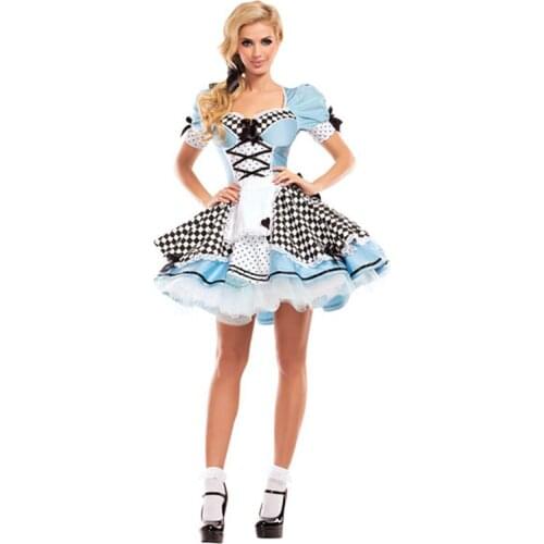 Alice in wonderland costume for women adult alice cosplay costume blue fantasy dress fantasy halloween costumes for women