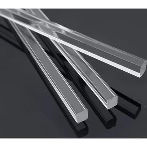 1pcs 5mmx5mm Acrylic square stick plexiglass rod acrylic transparent quartet baton PMMA lamp lighting 100/200/300mm long