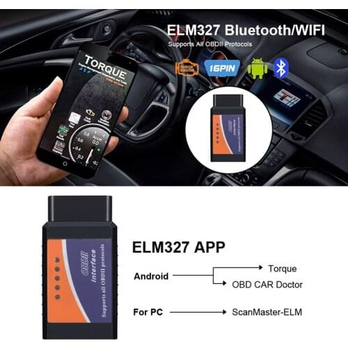 1Pcs Code Reader ELM327 V1.5 Bluetooth Chip Code Reader ELM 327 Scanner for IOS Android