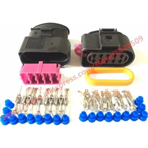 10 Sets 10 Pin 1J0973835 1J0973735 Female Male 3.5 Auto Temp Sensor Plug Deflation Valve Plug Waterproof Connector For VW Truck